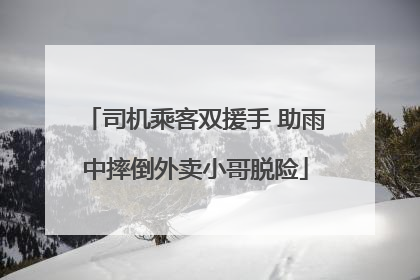 司机乘客双援手 助雨中摔倒外卖小哥脱险