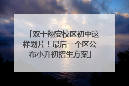 双十翔安校区初中这样划片！最后一个区公布小升初招生方案