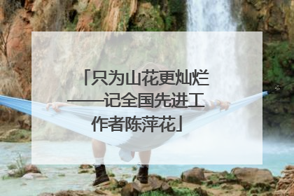 只为山花更灿烂——记全国先进工作者陈萍花