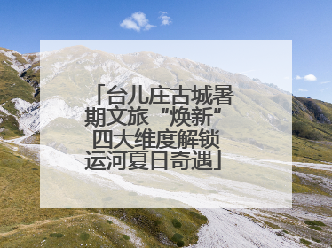 台儿庄古城暑期文旅“焕新” 四大维度解锁运河夏日奇遇