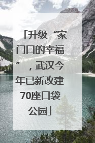 升级“家门口的幸福”，武汉今年已新改建70座口袋公园