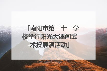 南阳市第二十一学校举行阳光大课间武术操展演活动