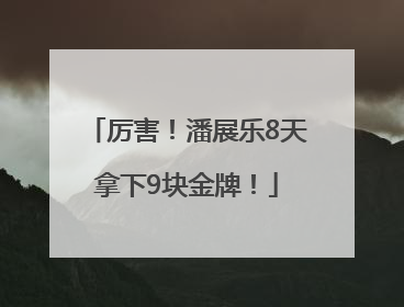 厉害！潘展乐8天拿下9块金牌！