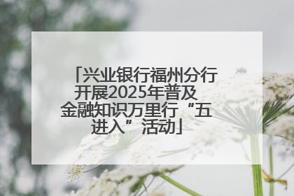 兴业银行福州分行开展2025年普及金融知识万里行“五进入”活动