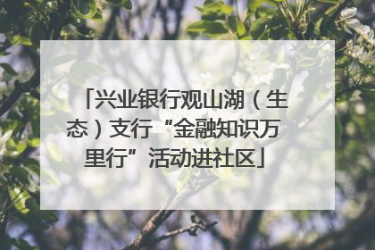 兴业银行观山湖（生态）支行“金融知识万里行”活动进社区