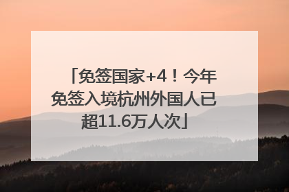 免签国家+4！今年免签入境杭州外国人已超11.6万人次