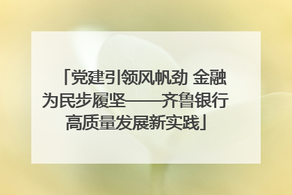 党建引领风帆劲 金融为民步履坚——齐鲁银行高质量发展新实践
