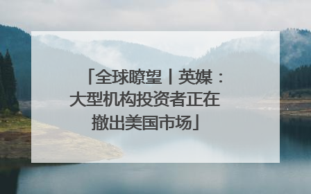 全球瞭望丨英媒：大型机构投资者正在撤出美国市场