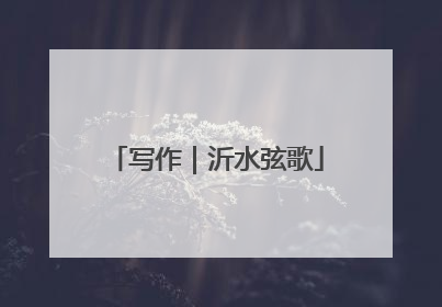 写作｜沂水弦歌