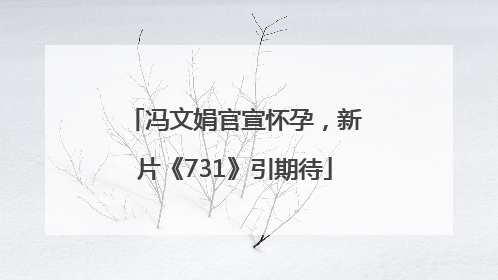 冯文娟官宣怀孕，新片《731》引期待