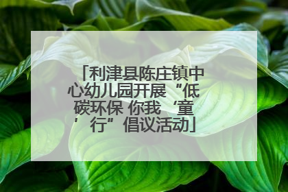 利津县陈庄镇中心幼儿园开展“低碳环保 你我‘童’行”倡议活动