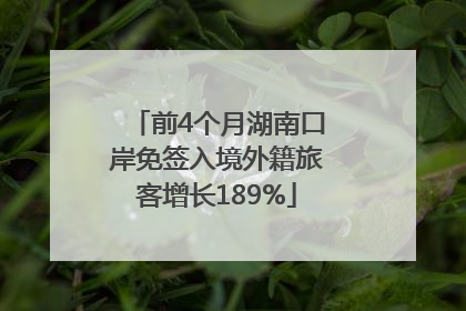 前4个月湖南口岸免签入境外籍旅客增长189%