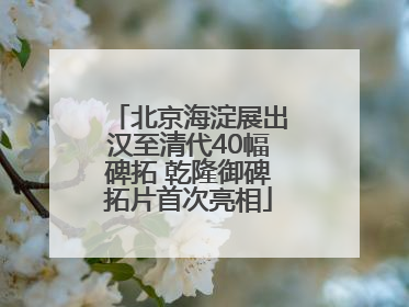 北京海淀展出汉至清代40幅碑拓 乾隆御碑拓片首次亮相