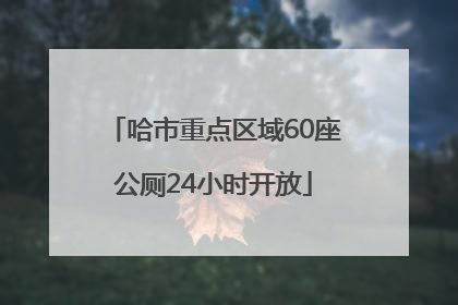 哈市重点区域60座公厕24小时开放