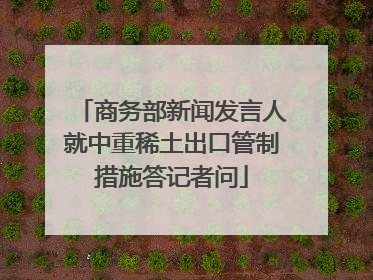 商务部新闻发言人就中重稀土出口管制措施答记者问