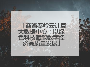 商洛秦岭云计算大数据中心：以绿色科技赋能数字经济高质量发展