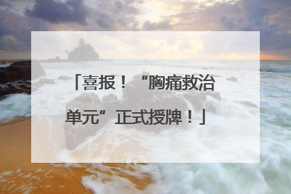 喜报！“胸痛救治单元”正式授牌！