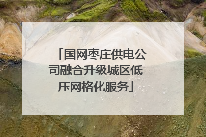 国网枣庄供电公司融合升级城区低压网格化服务