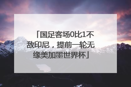 国足客场0比1不敌印尼，提前一轮无缘美加墨世界杯