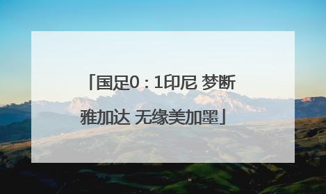 国足0∶1印尼 梦断雅加达 无缘美加墨