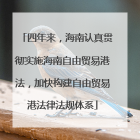 四年来，海南认真贯彻实施海南自由贸易港法，加快构建自由贸易港法律法规体系