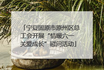 宁夏固原市原州区总工会开展“情暖六一 关爱成长”慰问活动