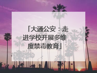 大通公安：走进学校开展多维度禁毒教育
