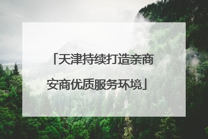 天津持续打造亲商安商优质服务环境