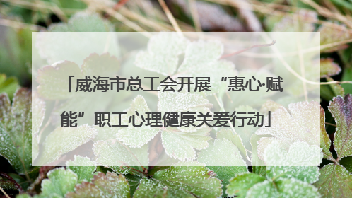 威海市总工会开展“惠心·赋能”职工心理健康关爱行动