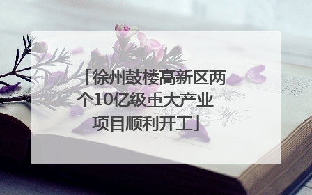 徐州鼓楼高新区两个10亿级重大产业项目顺利开工