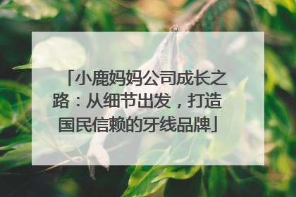 小鹿妈妈公司成长之路：从细节出发，打造国民信赖的牙线品牌