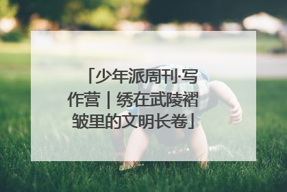 少年派周刊·写作营｜绣在武陵褶皱里的文明长卷