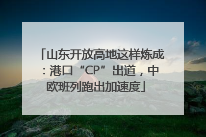 山东开放高地这样炼成：港口“CP”出道，中欧班列跑出加速度