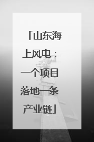 山东海上风电：一个项目落地一条产业链