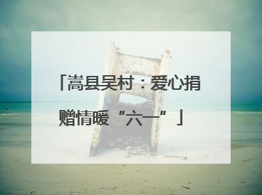 嵩县吴村：爱心捐赠情暖“六一”