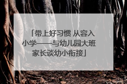 带上好习惯 从容入小学——与幼儿园大班家长谈幼小衔接