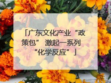 广东文化产业“政策包” 激起一系列“化学反应”