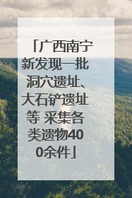 广西南宁新发现一批洞穴遗址、大石铲遗址等 采集各类遗物400余件