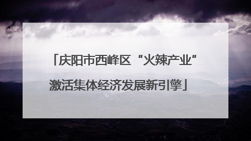庆阳市西峰区“火辣产业”激活集体经济发展新引擎