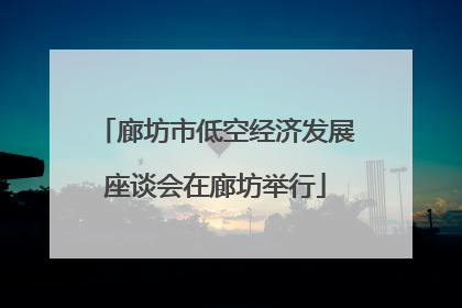 廊坊市低空经济发展座谈会在廊坊举行