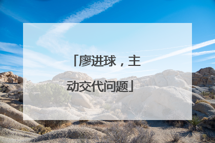 廖进球，主动交代问题