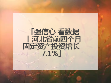 强信心 看数据丨河北省前四个月固定资产投资增长7.1%