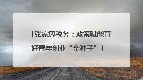 张家界税务：政策赋能育好青年创业“金种子”
