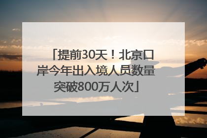 提前30天！北京口岸今年出入境人员数量突破800万人次