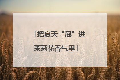 把夏天“泡”进茉莉花香气里