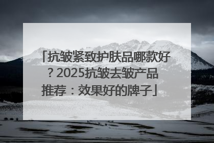 抗皱紧致护肤品哪款好？2025抗皱去皱产品推荐：效果好的牌子