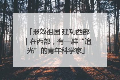 报效祖国 建功西部｜在西部，有一群“追光”的青年科学家