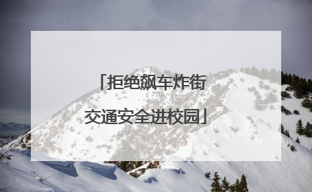 拒绝飙车炸街 交通安全进校园