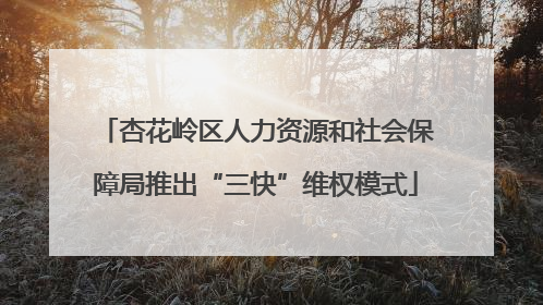 杏花岭区人力资源和社会保障局推出“三快”维权模式