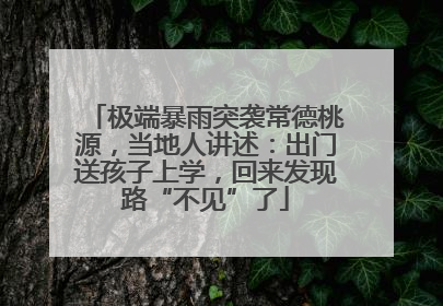 极端暴雨突袭常德桃源，当地人讲述：出门送孩子上学，回来发现路“不见”了